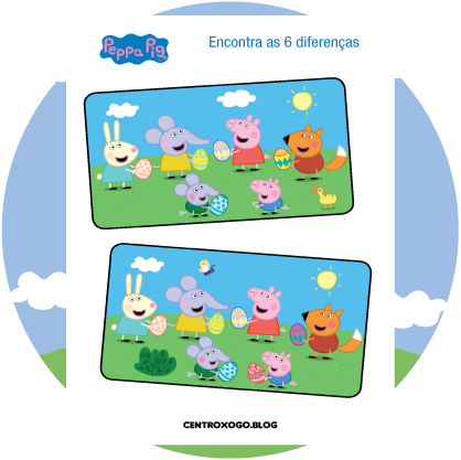 Peppa Pig encontra as 6 diferenças