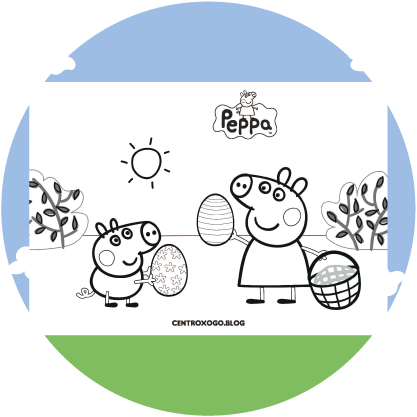 Peppa Pig y George dibujo para colorear